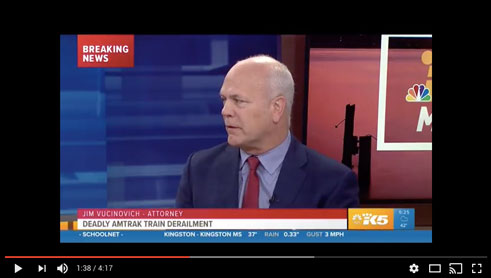 James K. Vucinovich Railroad Injury Lawyer King5 Amtrak Derailment